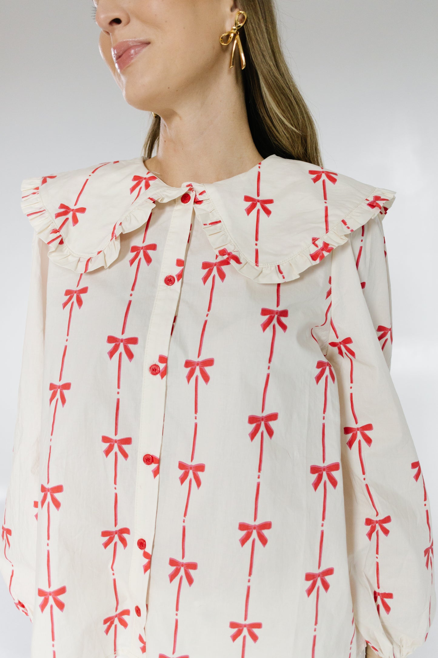 Nolie blouse with red bows