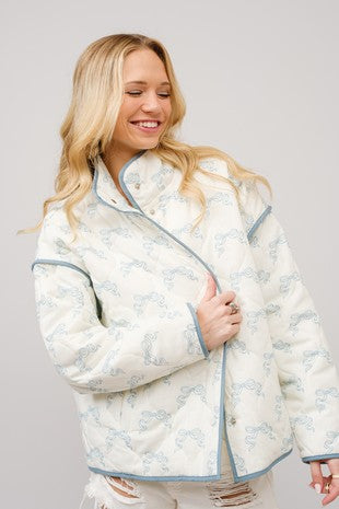 Suzanne Jacket (cream and blue)