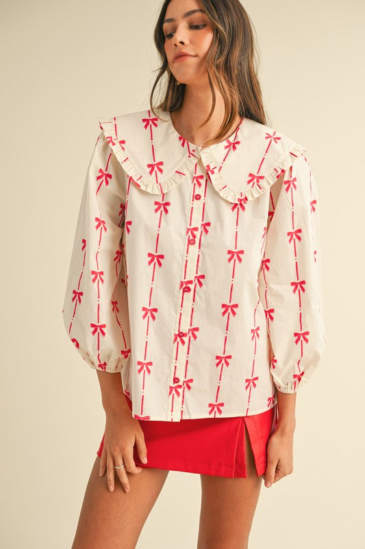 Nolie blouse (red bow)