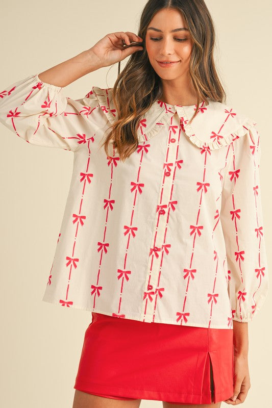 Nolie blouse (red bow)