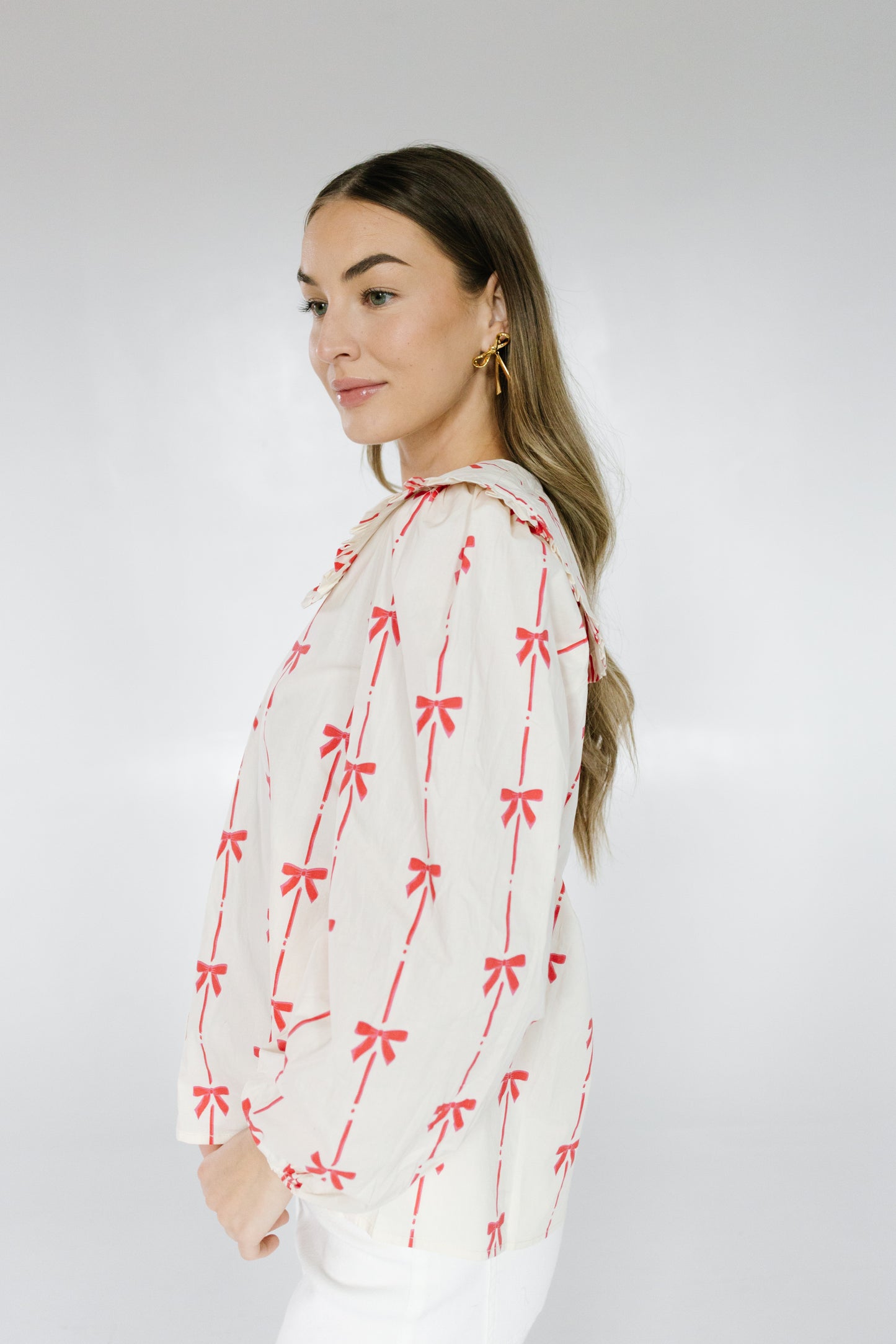 Nolie blouse with red bows