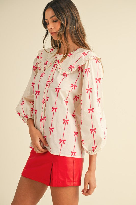 Nolie blouse (red bow)