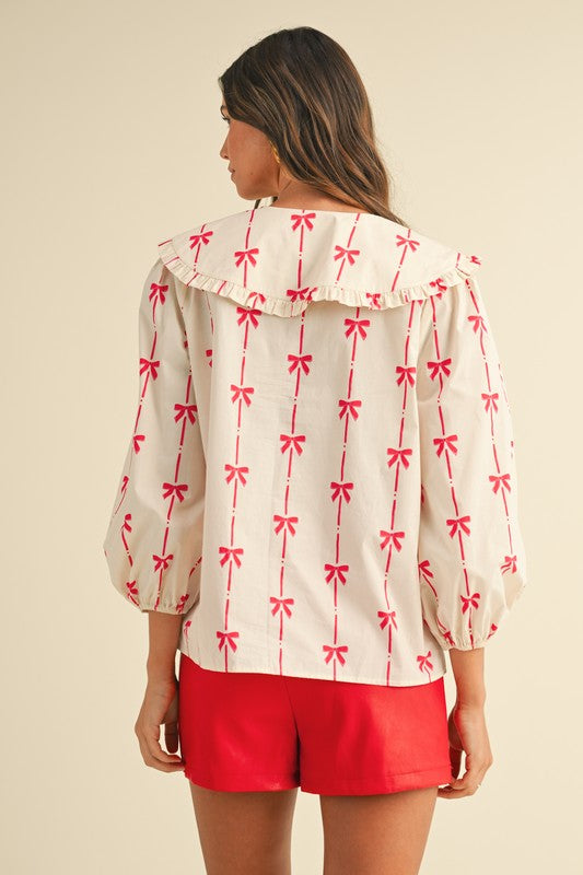 Nolie blouse (red bow)