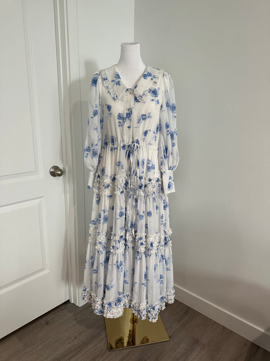 Sample Dress Maxi Blue flowers